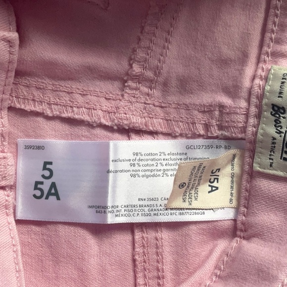 OshKosh B'gosh Pink Jean‎ Shorts Raw Hem Girls Size 5 - Picture 5 of 6